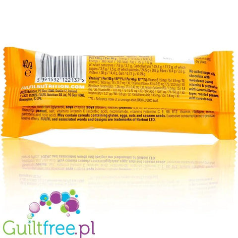 Fulfil Chocolate, Peanut & Caramel 40g - baton proteinowy z witaminami (Biała Czekolada, Karmel & Orzechy) by Fulfil (fulfil-chocolate-peanut-caramel-40g-baton-proteinowy-z-witaminami-biala-czekolada-karmel-orzechy)