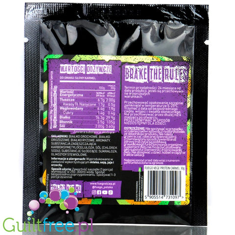 Fuego Vege Protein Salted Caramel 30g - wegańskie białko grochowe, drożdźowe i ryżowe o smaku słonego karmelu by Fuego (fuego-vege-protein-salted-caramel-30g-weganskie-bialko-grochowe-drozdzowe-i-ryzowe-o-smaku-slonego-karmelu)