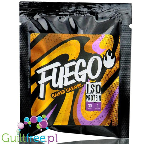 Fuego Iso Protein Salted Caramel 30g - izolat białek serwatkowych o smaku słonego karmelu by Fuego (fuego-iso-protein-salted-caramel-30g-izolat-bialek-serwatkowych-o-smaku-slonego-karmelu)