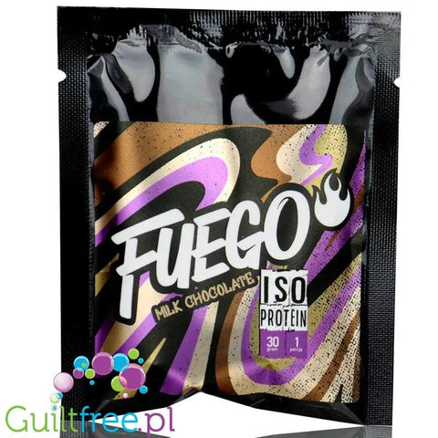 Fuego Iso Protein Milk Chocolate 30g - izolat białek serwatkowych o smaku mlecznej czekolady by Fuego (fuego-iso-protein-milk-chocolate-30g-izolat-bialek-serwatkowych-o-smaku-mlecznej-czekolady)