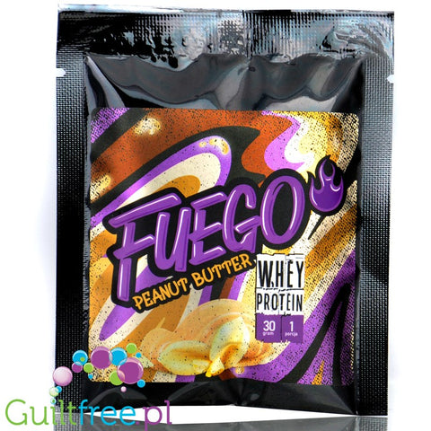 Fuego Whey Protein Peanut Butter 30g - koncentrat białek serwatkowych o smaku masła orzechowego by Fuego (fuego-whey-protein-peanut-butter-30g-koncentrat-bialek-serwatkowych-o-smaku-masla-orzechowego)