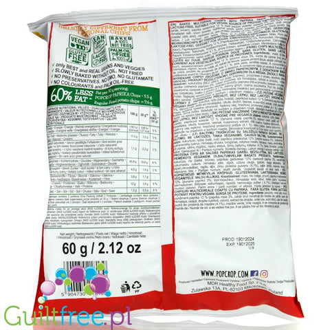 Popcrop Piramidki Sweet Paprika - wegańskie, bezglutenowe chipsy proteinowe, Słodka Papryka by Popcrop (popcrop-piramidki-sweet-paprika-weganskie-bezglutenowe-chipsy-proteinowe-slodka-papryka)