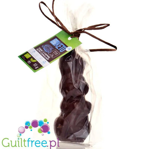 RAW COCOA Zając z Ciemnej Keto Czekolady wegańskiej & bio z MCT słodzonej tylko erytrolem by COCOA RAW (raw-cocoa-zajac-z-ciemnej-keto-czekolady-weganskiej-bio-z-mct-slodzonej-tylko-erytrolem)