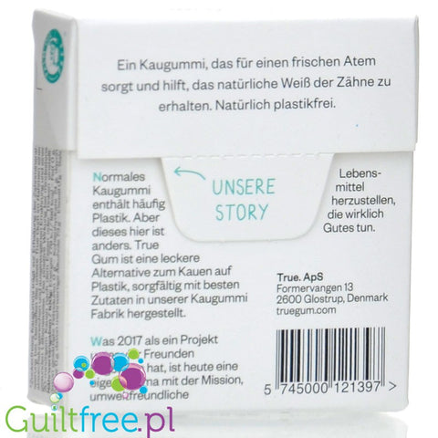True Gum White Peppermint - wegańska bio guma do żucia bez cukru i plastiku ze stewią i ksylitolem, Mięta Pieprzowa by Forest Gum (true-gum-white-peppermint-weganska-bio-guma-do-zucia-bez-cukru-i-plastiku-ze-stewia-i-ksylitolem-mieta-pieprzowa)