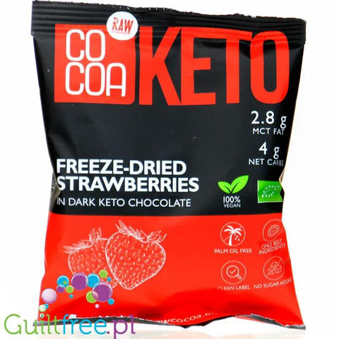 Raw Cocoa Keto Strawberries in Dark Keto Chocolate - liofilizowane truskawki w ciemnej keto czekoladzie bez cukru by COCOA RAW (raw-cocoa-keto-strawberries-in-dark-keto-chocolate-liofilizowane-truskawki-w-ciemnej-keto-czekoladzie-bez-cukru)