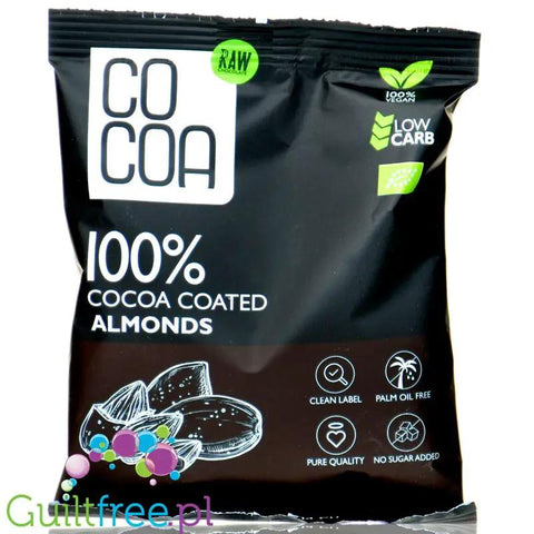 Raw Cocoa Coated Almonds - migdały w gorzkiej czekoladzie 100% bez dodatku cukru, keto przekąska by COCOA RAW (raw-cocoa-coated-almonds-migdaly-w-ciemnej-czekoladzie-100-bez-dodatku-cukru-keto-przekaska)