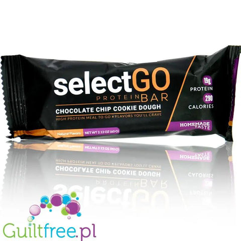 SelectGo Protein Bar Choc Chip Cookie Dough - baton proteinowy na maśle migdałowym z WPI, czekoladą i miodem, bez słodzików by SELECT Protein - PEScience (selectgo-protein-bar-choc-chip-cookie-dough-baton-proteinowy-na-masle-migdalowym-z-wpi-czekolada-i-miodem-bez-slodzikow)