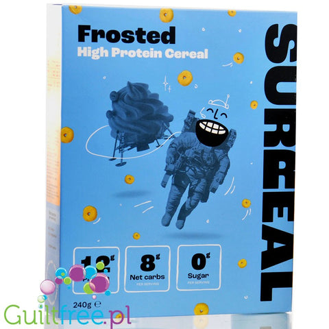 Surreal High Protein Cereals Frosted - proteinowe płatki śniadaniowe bez cukru ze stewią i erytrolem o smaku lukrowanym by Surreal (surreal-high-protein-cereals-frosted-proteinowe-platki-sniadaniowe-bez-cukru-ze-stewia-i-erytrolem-o-smaku-lukrowanym)