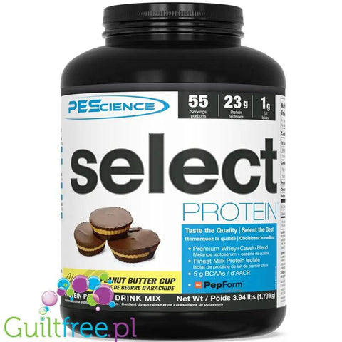 PEScience Select Protein Chocolate Peanut Butter Cup 1,79kg - odżywka 24g białka w 120kcal, kazeina & izolat by SELECT Protein - PEScience (pescience-select-protein-chocolate-peanut-butter-cup-179kg-odzywka-24g-bialka-w-120kcal-kazeina-izolat)