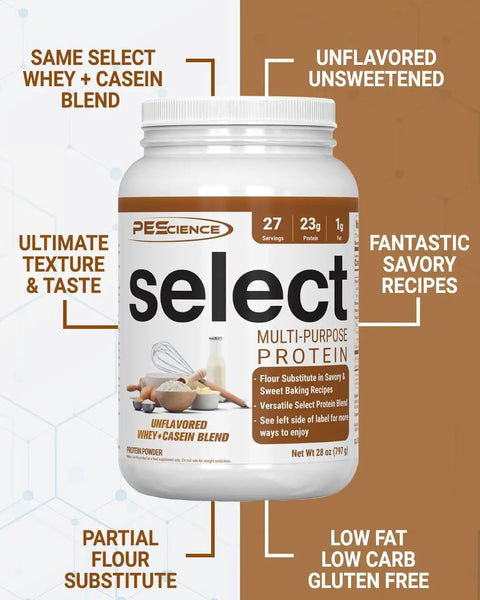 PES Select Multi-Purpose Protein Whey & Casein Unflavored - bezsmakowe białko wielofunkcyjne do pieczenia by SELECT Protein - PEScience (pes-select-multi-purpose-protein-whey-casein-unflavored-bezsmakowe-bialko-wielofunkcyjne-do-pieczenia)