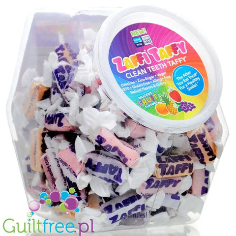 ZolliPops ® Zaffi Taffy 0,85kg - wegańskie miękkie cukierki wieloowocowe bez cukru by Zollipops ® (zollipops-zaffi-taffy-085kg-weganskie-miekkie-cukierki-wieloowocowe-bez-cukru)