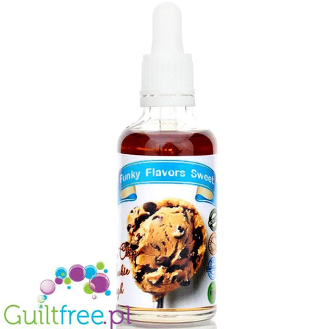 Funky Flavors Sweet Chocolate Chip Cookie Dough - słodzony aromat bez kcal, Masa Ciasteczkowa & Czekolada by Funky Flavors (funky-flavors-sweet-chocolate-chip-cookie-dough-50ml-slodzony-aromat-bez-cukru-bez-tluszczu-herbatniki-czekolada)
