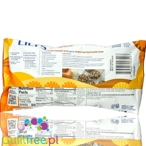 Lily's Sweets Peanut Butter Baking Chips - kropelki bez cukru Masło Orzechowe, tylko ze stewią i erytrolem by Lily's Sweets (lily-s-sweets-peanut-butter-baking-chips-kropelki-bez-cukru-maslo-orzechowe-tylko-ze-stewia-i-erytrolem)
