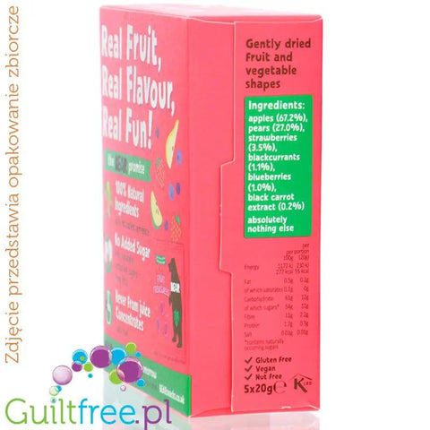 Bear Fruit Treasures Berry 20g - przekąska owocowa 100% owoców Truskawka & Czarna Porzeczka by Bear (bear-fruit-treasures-berry-20g-przekaska-owocowa-100-owocow)