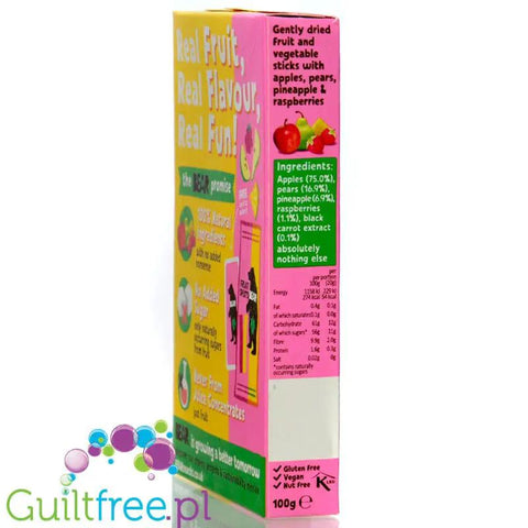 Bear Fruit Splits Raspberry & Pineapple 20g - zdrowa przekąska 100% owoców, Malina & Ananas by Bear (bear-fruit-splits-raspberry-pineapple-5x20g-zdrowa-przekaska-100-owocow)