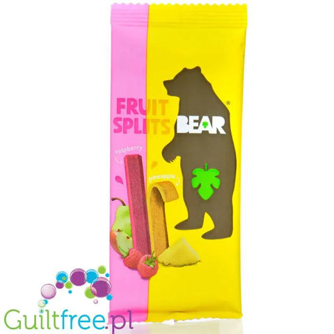 Bear Fruit Splits Raspberry & Pineapple 20g - zdrowa przekąska 100% owoców, Malina & Ananas by Bear (bear-fruit-splits-raspberry-pineapple-5x20g-zdrowa-przekaska-100-owocow)