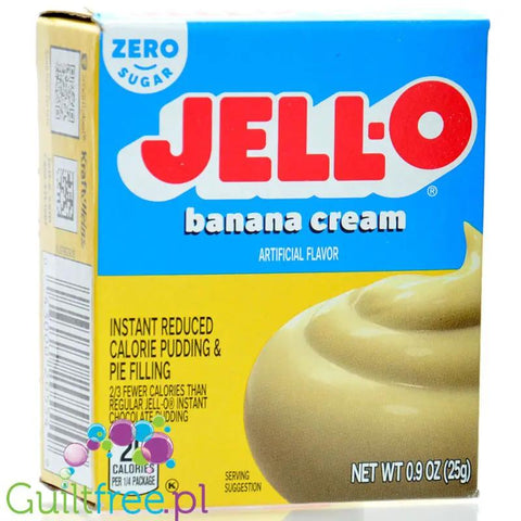 JellO Banana Pudding Zero Sugar - budyń bez cukru bez tłuszczu, instant, smak bananowy by Jell-O (jello-banana-pudding-budyn-bez-cukru-bez-tluszczu-instant-smak-bananowy)