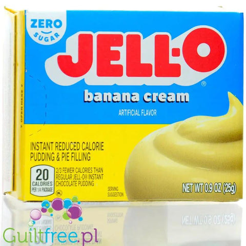 JellO Banana Pudding Zero Sugar - budyń bez cukru bez tłuszczu, instant, smak bananowy by Jell-O (jello-banana-pudding-budyn-bez-cukru-bez-tluszczu-instant-smak-bananowy)