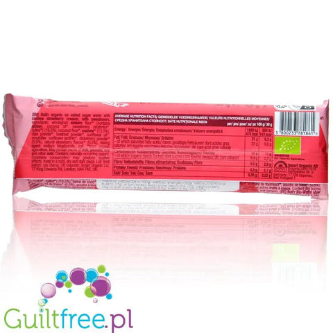 Bett'r Wafer Strawberry - bio wafelek bez cukru z kremem truskawkowym & cashew, słodzony erytrolem i ksylitolem by Bett'r (Smart Organic) (bett-r-wafer-strawberry-bio-wafelek-bez-cukru-z-kremem-truskawkowym)