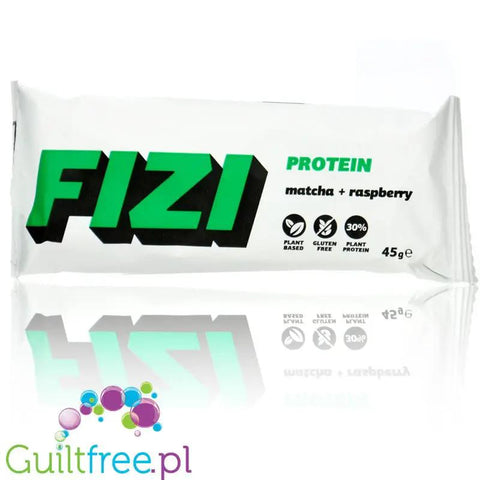 FIZI Guilty Matcha & Raspberry - wegański baton proteinowy w polewie czekoladowej, Matcha z Maliną by Fizi (fizi-guilty-matcha-raspberry-weganski-baton-proteinowy-w-polewie-czekoladowej-matcha-z-malina)