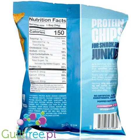 Legendary Popped Protein Chips, Ranch - chipsy proteinowe 20g białka, Zioła & Śmietanka by Legendary Foods (legendary-popped-protein-chips-ranch-chipsy-proteinowe-20g-bialka-ziola-smietanka)