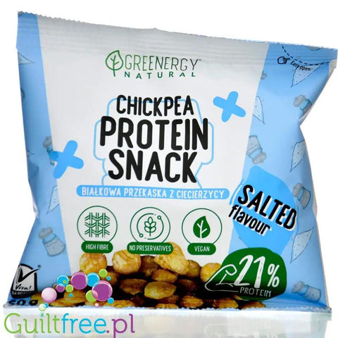 Greenergy Chickpea Protein Snack Salted - wegańska przekąska białkowa z solonej prażonej ciecierzycy by Greenergy (greenergy-chickpea-protein-snack-salted-weganska-przekaska-bialkowa-z-solonej-prazonej-ciecierzycy)