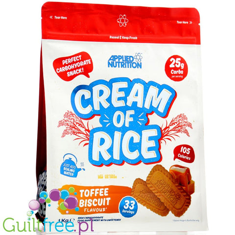Applied Nutrition Cream of Rice, Toffi Biscuit 1kg - kleik ryżowy bez cukru, regeneracyjny posiłek treningowy by Applied Nutrition (applied-nutrition-cream-of-rice-toffi-biscuit-1kg-kleik-ryzowy-bez-cukru-regeneracyjny-posilek-treningowy)