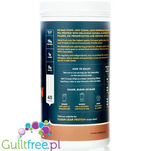 Nuzest Clean Lean Protein Rich Chocolate 1kg - wegańska odżywka białkowa o ultra czystym składzie na bazie europejskiego grochu by Nuzest (nuzest-clean-lean-protein-rich-chocolate-1kg-weganska-odzywka-bialkowa-o-ultra-czystym-skladzie-na-bazie-europejskiego-grochu)