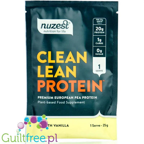 Nuzest Clean Lean Protein Smooth Vanilla 25g - izolat białka grochu, 20g białka, saszetka by Nuzest (nuzest-clean-lean-protein-smooth-vanilla-25g-izolat-bialka-grochu-20g-bialka-saszetka)