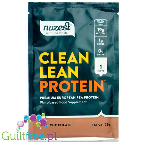 Nuzest Clean Lean Protein Rich Chocolate 25g - izolat białka grochu, 19g białka, saszetka by Nuzest (nuzest-clean-lean-protein-rich-chocolate-25g-izolat-bialka-grochu-19g-bialka-saszetka)