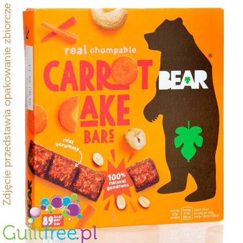 Bear Carrot Cake Bars - naturalny batonik, tylko warzywa, owoce & orzechy by Bear (bear-carrot-cake-bars-naturalny-batonik-tylko-warzywa-owoce-orzechy)