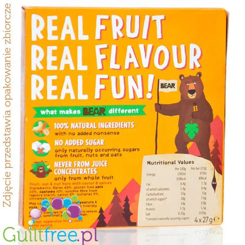 Bear Carrot Cake Bars - naturalny batonik, tylko warzywa, owoce & orzechy by Bear (bear-carrot-cake-bars-naturalny-batonik-tylko-warzywa-owoce-orzechy)