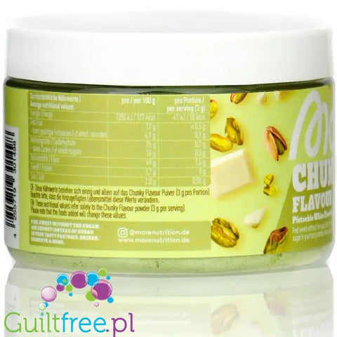 More Nutrition Chunky Flavor Pistachio White Chocolate 150g, aromat w proszku 10kcal, smak Biała Czekolada z Pistacją by More Nutrition (more-nutrition-chunky-flavor-pistachio-white-chocolate-150g-aromat-w-proszku-10kcal-smak-biala-czekolada-z-pistacja)