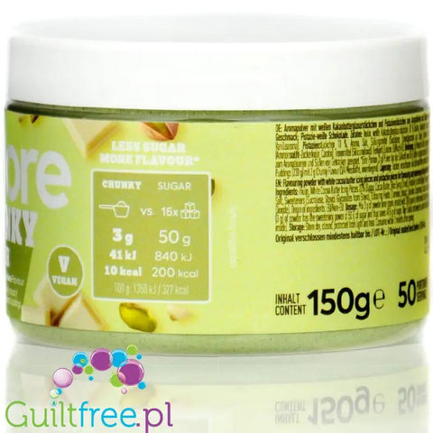 More Nutrition Chunky Flavor Pistachio White Chocolate 150g, aromat w proszku 10kcal, smak Biała Czekolada z Pistacją by More Nutrition (more-nutrition-chunky-flavor-pistachio-white-chocolate-150g-aromat-w-proszku-10kcal-smak-biala-czekolada-z-pistacja)