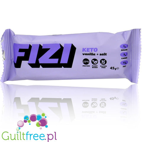 FIZI Keto Vanilla & Salt - wegański bezglutenowy baton proteinowy o smaku solonej wanilii by Fizi (fizi-keto-vanilla-salt-weganski-bezglutenowy-baton-proteinowy-o-smaku-solonej-wanilii)