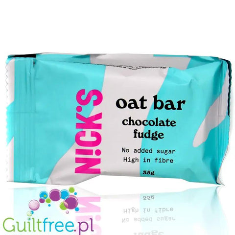 N!ck's Nicks Oat Bar Chocolate Fudge - owsiany batonik kakaowy bez dodatku cukru 134kcal by Nick's! (nck-s-nicks-oat-bar-chocolate-fudge-owsiany-batonik-bez-dodatku-cukru-134kcal)