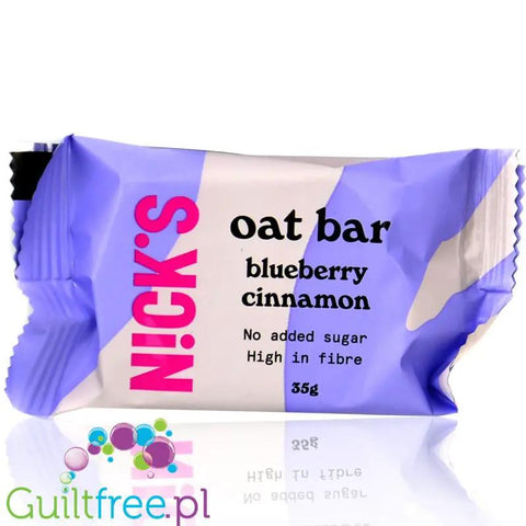 N!ck's Nicks Oat Bar Blueberry Cinnamon - owsiany batonik bez dodatku cukru z jagodami i cynamonem 135kcal by Nick's! (nck-s-nicks-oat-bar-blueberry-cinnamon-owsiany-batonik-bez-dodatku-cukru-z-jagodami-i-cynamonem-135kcal)