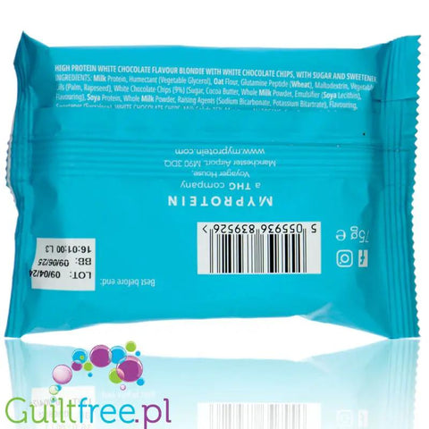 Myprotein Brownie White Chocolate - blondie z białą czekoladą 23g białka, 75% mniej cukru by My Protein (myprotein-brownie-white-chocolate-blondie-z-biala-czekolada-23g-bialka-75-mniej-cukru)