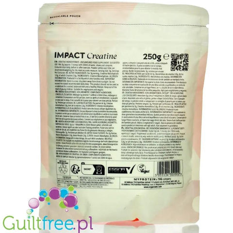 Myprotein Impact Creapure Creatine Monohydrate 250g - wegańska kreatyna jednowodna monohydrat bezsmakowy by My Protein (myprotein-creapure-creatine-monohydrate-kreatyna-jednowodna-monohydrat-bezsmakowy)
