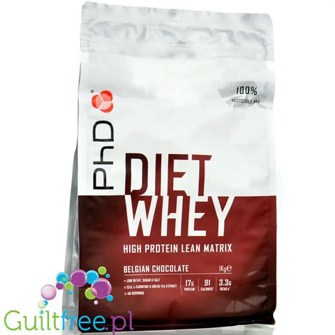 PhD Diet Whey Lean Matrix Belgian Chocolate 1kg - odżywka białkowa z L-karnityną, CLA i ekstraktem zielonej herbaty by PhD (phd-diet-whey-lean-matrix-belgian-chocolate-1kg-odzywka-bialkowa-z-l-karnityna-cla-i-ekstraktem-zielonej-herbaty)