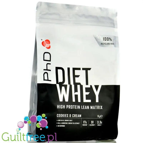 PhD Diet Whey Lean Matrix Cookies & Cream 1kg - odżywka białkowa z L-karnityną, CLA i ekstraktem zielonej herbaty by PhD (phd-diet-whey-lean-matrix-cookies-cream-1kg-odzywka-bialkowa-z-l-karnityna-cla-i-ekstraktem-zielonej-herbaty)