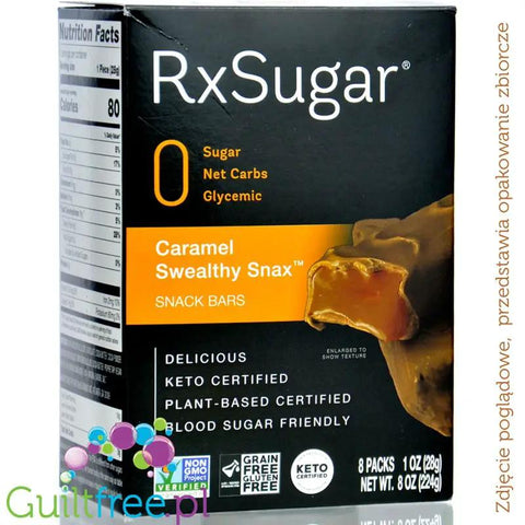 RxSugar Caramel Swealthy Snax Snack Bar - keto baton zero węglowodanó netto by guiltfrii.com (rxsugar-caramel-swealthy-snax-snack-bar-keto-baton-zero-weglowodano-netto)