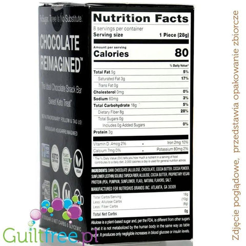RxSugar Chocolate Swealthy Snax Snack Bar - keto baton zero węglowodanó netto by guiltfrii.com (rxsugar-chocolate-swealthy-snax-snack-bar-keto-baton-zero-weglowodano-netto)