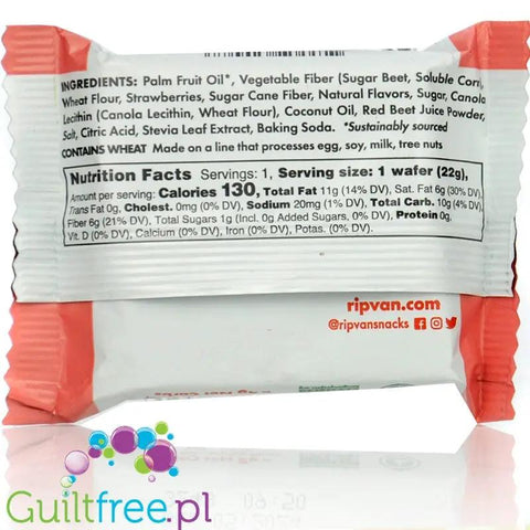 Rip Van Wafers Strawberry 130kcal - wafelek z kremem truskawkowym 1g cukru by Rip Van (rip-van-wafers-strawberry-130kcal-wafelek-z-kremem-truskawkowym-1g-cukru)