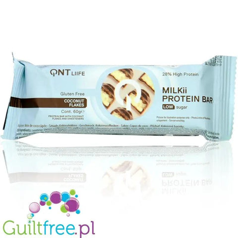 QNT Milkii Protein Bar Coconut Flakes - baton proteinowy 28% białka z wiórkami kokosowymi by QNT (qnt-milkii-protein-bar-coconut-flakes-baton-proteinowy-28-bialka-z-wiorkami-kokosowymi)