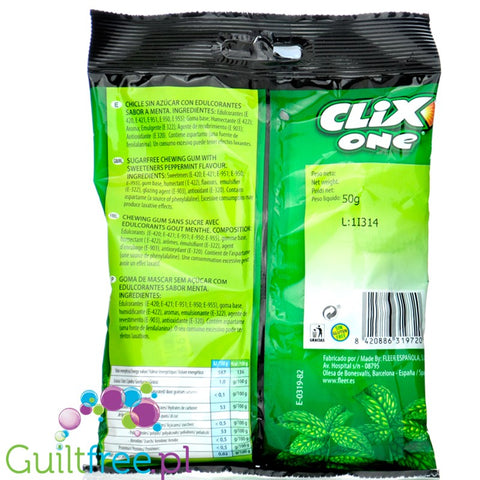 Clix One Chicle sin Azucar, Menta - guma do żucia bez cukru, smak Mięta, 20szt by Clix (clix-one-chicle-sin-azucar-menta-guma-do-zucia-bez-cukru-smak-mieta-20szt)