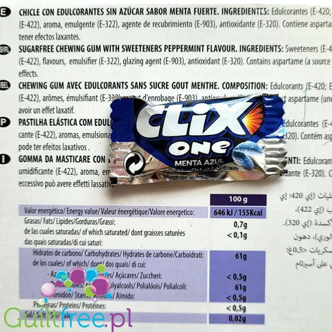 Clix One Menta Azul guma do żucia bez cukru o smaku mięty błękitnej by Clix (clix-one-menta-azul-guma-do-zucia-bez-cukru-o-smaku-miety-blekitnej)