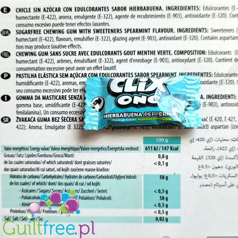 Clix One Hierbabuena - guma do żucia bez cukru, delikatna mięta by Clix (clix-one-hierbabuena-guma-do-zucia-bez-cukru-delikatna-mieta)