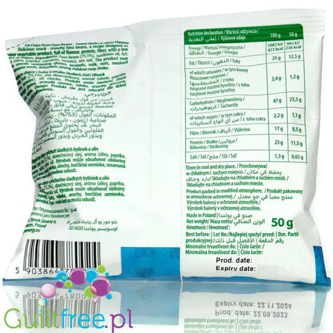 Greenergy Fava Beans Sweet Herbs & Olives - chrupki z bobu oliwkowo-ziołowe, 17g błonnika & 23g białka by Greenergy (greenergy-fava-beans-sweet-herbs-olives-chrupki-z-bobu-z-oliwkami-i-slodkimi-ziolami-17g-blonnika-23g-bialka)