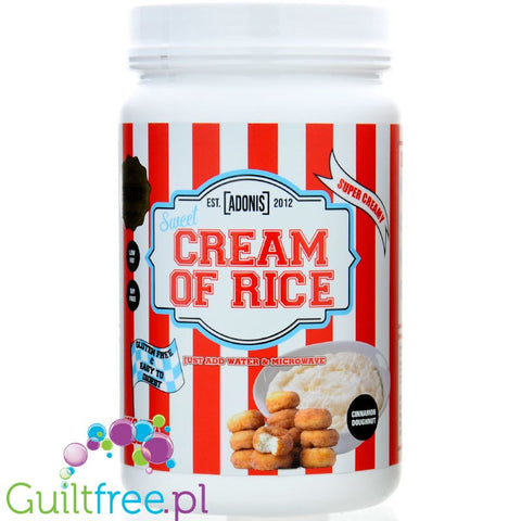 Adonis Cream of Rice, Cinnamon Doughnut 1kg - kremowy kleik ryżowy z enzymami, regeneracyjny posiłek treningowy by Adonis Gear (adonis-cream-of-rice-cinnamon-doughnut-1kg-kremowy-kleik-ryzowy-z-enzymami-regeneracyjny-posilek-treningowy)